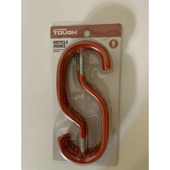 New 6 Hyper Tough Vinyl Coated Screw In Ceiling Wall Bicycle Hooks Hangers - Picture 2 of 4